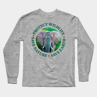 Wildlife Conservation Earth Day Elephants Long Sleeve T-Shirt